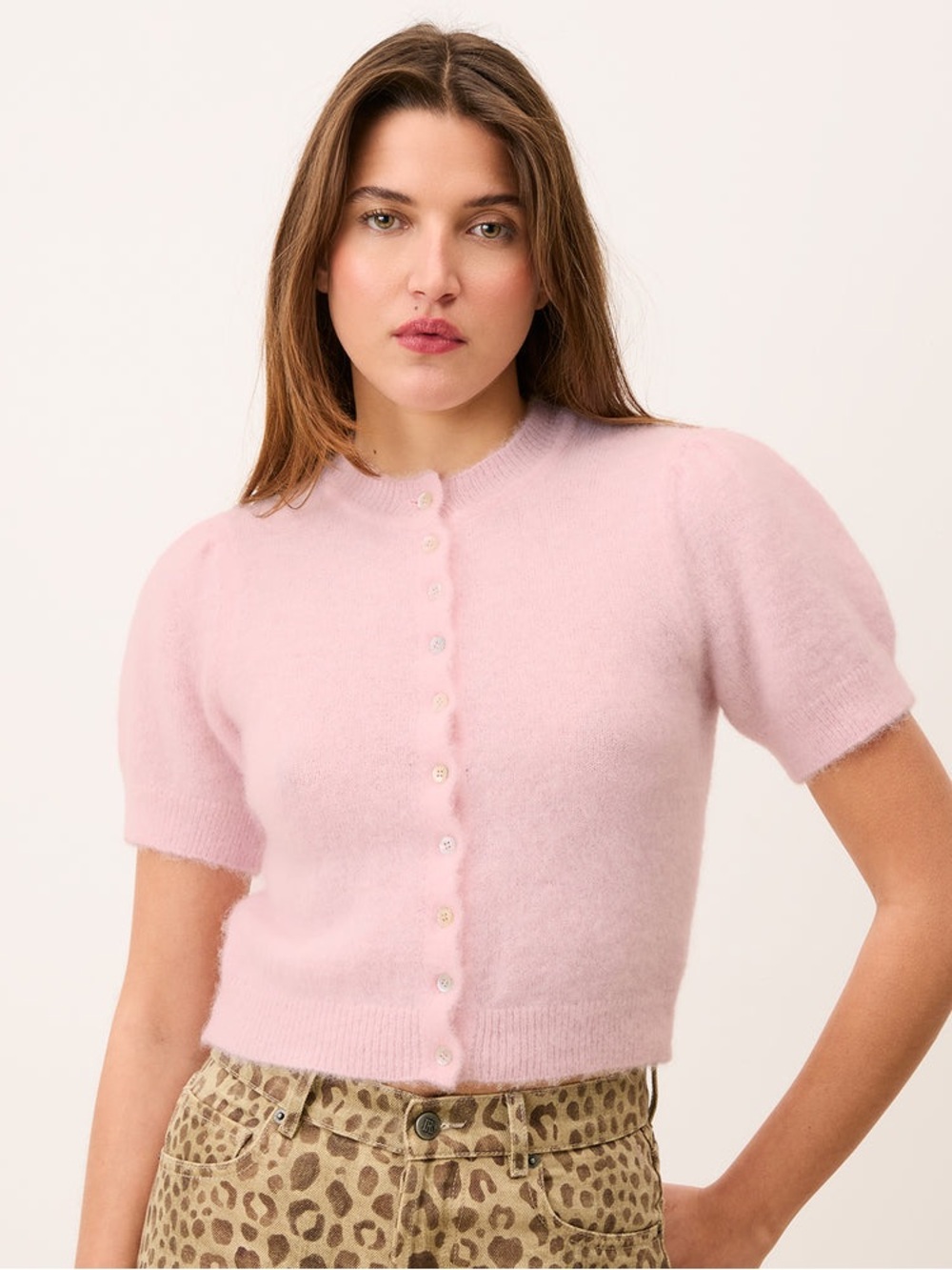 Rouje ABELINA Cardigan in Pale Pink FR: 36 US: 4 - Picture 2 of 13